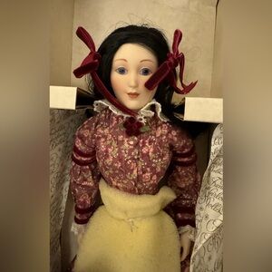 Beth Little Women Porcelain Dolls Franklin Mint Little Women Heirloom 1985 16"